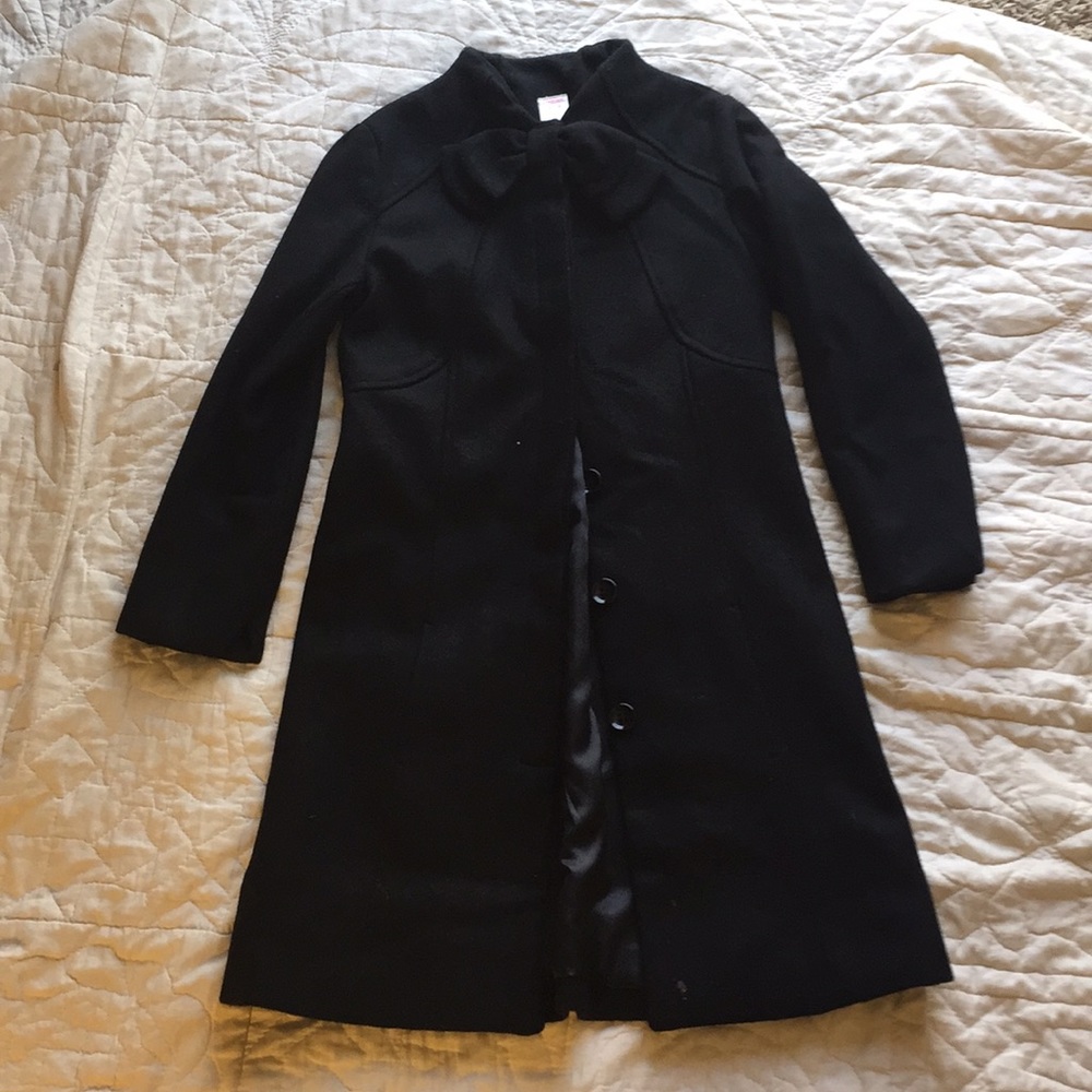 Beautiful long black dress coat. Size 7/8